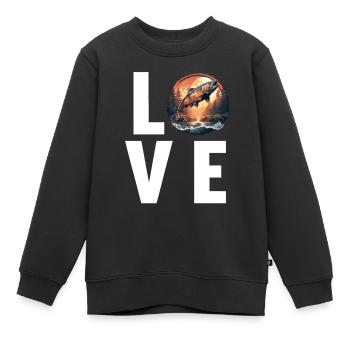 Saumon Saumon - Sweat Premium enfant bio - noir - Devant - AI Model Kid Female (0cm)
