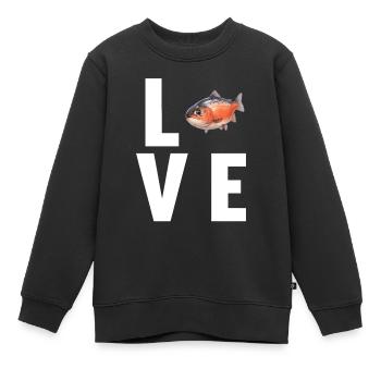 Lachse Lachs - Kinder Premium Organic Sweatshirt - Schwarz - Vorne - AI Model Kid Female (0cm)