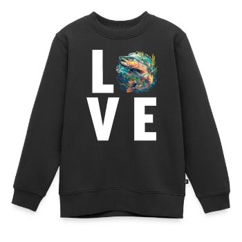 Saumon Saumon - Sweat Premium enfant bio - noir - Devant - AI Model Kid Female (0cm)