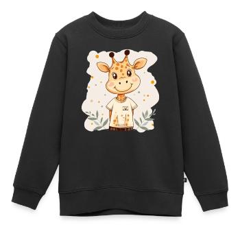 Giraffe for children - Kids Premium Organic Sweatshirt - black - Front - AI Model Kid Female (0cm)
