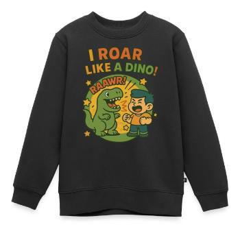 Ich Brülle Wie Ein Dino T-Rex Kindergarten - Kinder Premium Organic Sweatshirt - Schwarz - Vorne - AI Model Kid Female (0cm)
