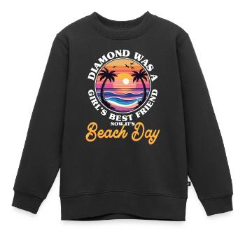 Freundin Strand Urlaub Ehefrau Valentinstag - Kinder Premium Organic Sweatshirt - Schwarz - Vorne - AI Model Kid Female (0cm)