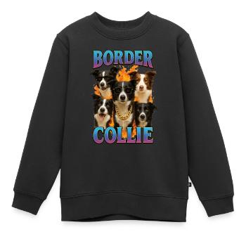 Border Collie - Kinder Premium Organic Sweatshirt - Schwarz - Vorne - AI Model Kid Female (0cm)