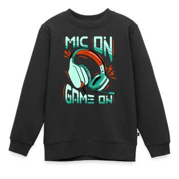 Commentateur Présentateur sportif - Sweat Premium enfant bio - noir - Devant - AI Model Kid Female (0cm)
