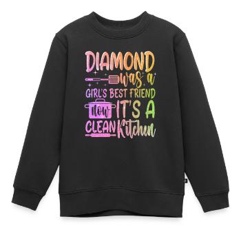 Freundin Ehefrau Valentinstag Saubere Küche - Kinder Premium Organic Sweatshirt - Schwarz - Vorne - AI Model Kid Female (0cm)