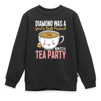 Freundin Teeparty Ehefrau Valentinstag - Kinder Premium Organic Sweatshirt - Schwarz - Vorne - AI Model Kid Female (0cm)