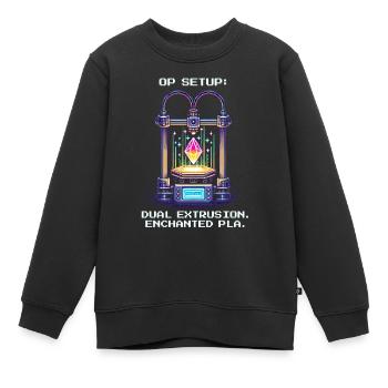Configuration à double extrusion | Calibrage de l’impression 3D PLA - Sweat Premium enfant bio - noir - Devant - AI Model Kid Female (0cm)