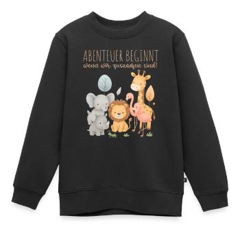 Safari Tiere Abenteuer Design für Kinder - Kinder Premium Organic Sweatshirt - Schwarz - Vorne - AI Model Kid Female (0cm)