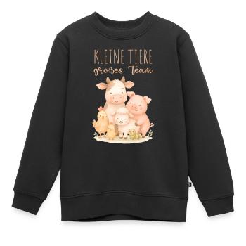 Kleine Tiere Zusammen stark Bauernhof Design - Kinder Premium Organic Sweatshirt - Schwarz - Vorne - AI Model Kid Female (0cm)