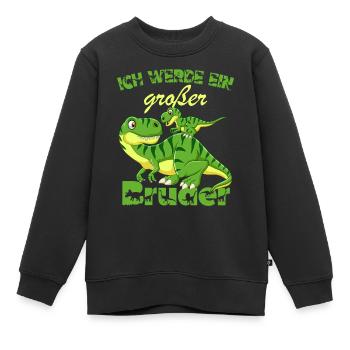 Annonce de la progéniture | Je serai un grand frère en 2027 - Sweat Premium enfant bio - noir - Devant - AI Model Kid Female (0cm)