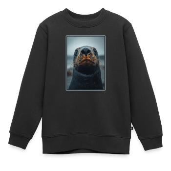 Lions de mer Lion de mer - Sweat Premium enfant bio - noir - Devant - AI Model Kid Female (0cm)