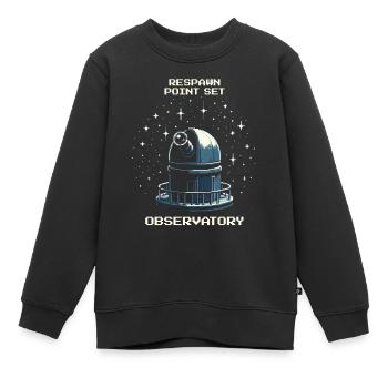 Respawn Punkt: Sternwarte | Astronomie Beobachtung - Kinder Premium Organic Sweatshirt - Schwarz - Vorne - AI Model Kid Female (0cm)