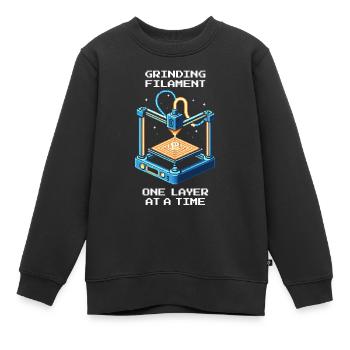 Filament Layer by Layer | 3D Printing Printing Quality - Kids Premium Organic Sweatshirt - black - Front - AI Model Kid Female (0cm)