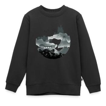 Château historique Temple Chevaliers Professeur d’histoire - Sweat Premium enfant bio - noir - Devant - AI Model Kid Female (0cm)