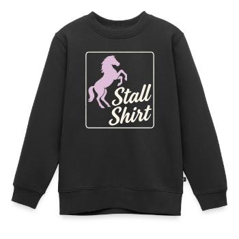Chemise d’écurie – Horse Girl Design - Sweat Premium enfant bio - noir - Devant - AI Model Kid Female (0cm)
