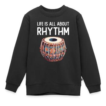 Im Leben Dreht Sich Alles Um Rhythmus - Kinder Premium Organic Sweatshirt - Schwarz - Vorne - AI Model Kid Female (0cm)