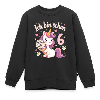 Süßes Einhorn 6. Geburtstag für Mädchen - Kinder Premium Organic Sweatshirt - Schwarz - Vorne - AI Model Kid Female (0cm)