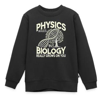 Physik regiert, aber Biologie wächst einem - Kinder Premium Organic Sweatshirt - Schwarz - Vorne - AI Model Kid Female (0cm)