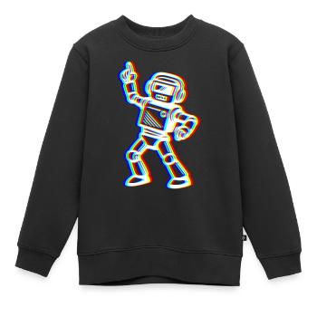 Glitch Bot – Dein Beat! - Kinder Premium Organic Sweatshirt - Schwarz - Vorne - AI Model Kid Female (0cm)
