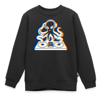 Glitch Kraken – Dein Soundtrack! - Kinder Premium Organic Sweatshirt - Schwarz - Vorne - AI Model Kid Female (0cm)