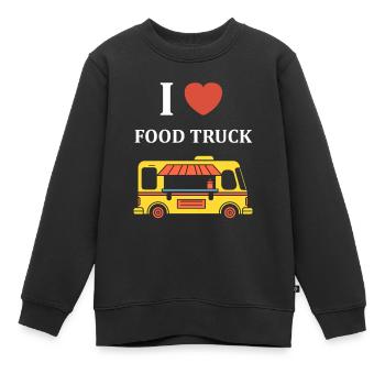 Food truck - Sweat Premium enfant bio - noir - Devant - AI Model Kid Female (0cm)