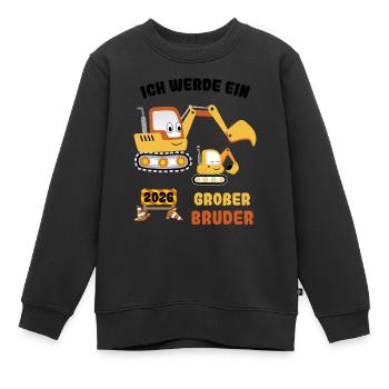 Annoncer la progéniture | Je vais être un grand frère en 2026 - Sweat Premium enfant bio - noir - Devant - AI Model Kid Female (0cm)
