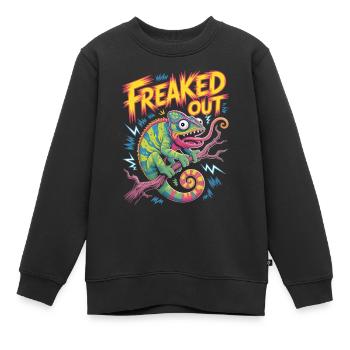 Chemise caméléon flippée - Sweat Premium enfant bio - noir - Devant - AI Model Kid Female (0cm)