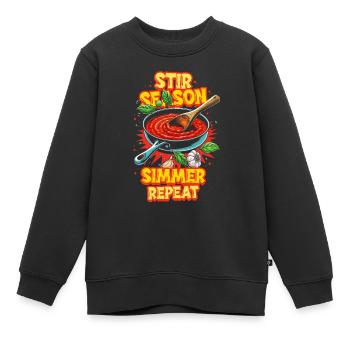 Marinara Stir Season Simmer - Kinder Premium Organic Sweatshirt - Schwarz - Vorne - AI Model Kid Female (0cm)