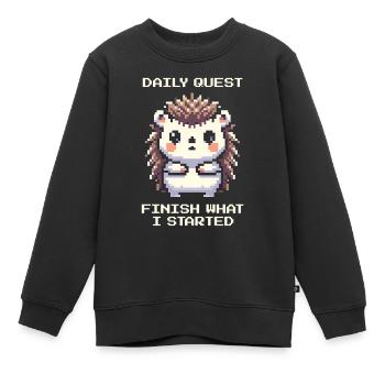 Tägliche Quest: Fertigwerden | ADHS Aufgaben - Kinder Premium Organic Sweatshirt - Schwarz - Vorne - AI Model Kid Female (0cm)