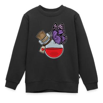 Schmetterling Zaubertrank - Kinder Premium Organic Sweatshirt - Schwarz - Vorne - AI Model Kid Female (0cm)