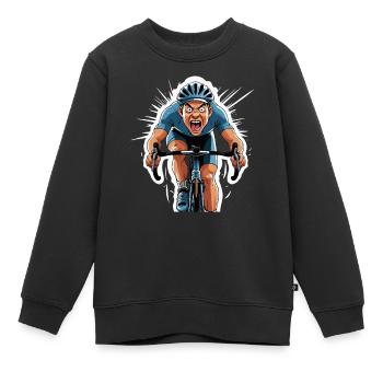 Cycliste Vélo de route Vélo de route Vélo de route - Sweat Premium enfant bio - noir - Devant - AI Model Kid Female (0cm)