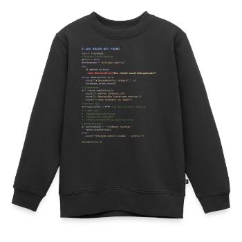 404 Brain Not Found Python Code - Kinder Premium Organic Sweatshirt - Schwarz - Vorne - AI Model Kid Female (0cm)