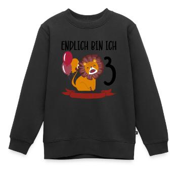 Anniversaire Lion 3 ans Leo Cadeau de fête - Sweat Premium enfant bio - noir - Devant - AI Model Kid Female (0cm)