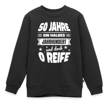 50 Jahre Halbes Jahrhundert 0 Reife Geburtstag - Kinder Premium Organic Sweatshirt - Schwarz - Vorne - AI Model Kid Female (0cm)