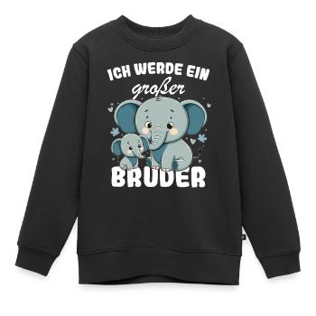 Nachwuchs Verkünden | Ich Werde Großer Bruder 2027 - Kinder Premium Organic Sweatshirt - Schwarz - Vorne - AI Model Kid Female (0cm)