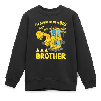 Excavator Child Ready Going To Be A Big Brother - Kinder Premium Organic Sweatshirt - Schwarz - Vorne - AI Model Kid Female (0cm)