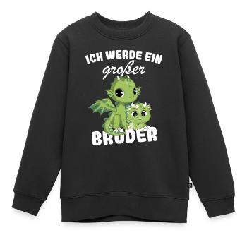 Nachwuchs Verkünden | Ich Werde Großer Bruder 2027 - Kinder Premium Organic Sweatshirt - Schwarz - Vorne - AI Model Kid Female (0cm)