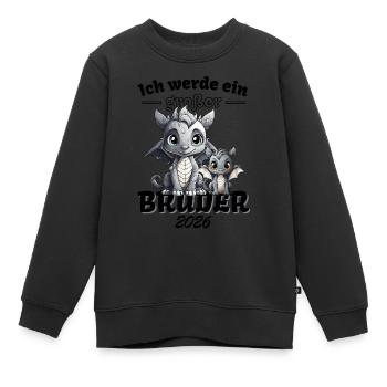Annoncer la progéniture | Je vais être un grand frère en 2026 - Sweat Premium enfant bio - noir - Devant - AI Model Kid Female (0cm)