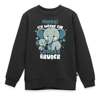 Nachwuchs Verkünden | Ich Werde Großer Bruder 2027 - Kinder Premium Organic Sweatshirt - Schwarz - Vorne - AI Model Kid Female (0cm)