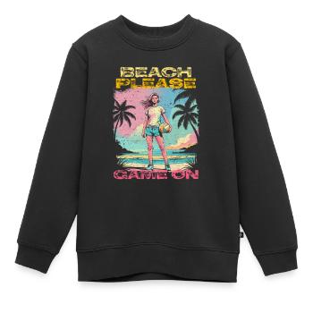 Beachvolleyball - Kinder Premium Organic Sweatshirt - Schwarz - Vorne - AI Model Kid Female (0cm)