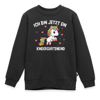 Ich Bin Jetzt Ein Kindergartenkind Einhorn - Kinder Premium Organic Sweatshirt - Schwarz - Vorne - AI Model Kid Female (0cm)