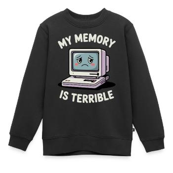 Ma mémoire est terrible Drôle d’ordinateur Drôle de codage - Sweat Premium enfant bio - noir - Devant - AI Model Kid Female (0cm)