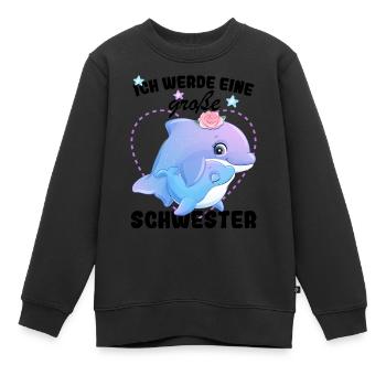 Nachwuchs Verkünden Ich Werde Große Schwester 2026 - Kinder Premium Organic Sweatshirt - Schwarz - Vorne - AI Model Kid Female (0cm)