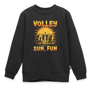 Beachvolleyball - Kinder Premium Organic Sweatshirt - Schwarz - Vorne - AI Model Kid Female (0cm)