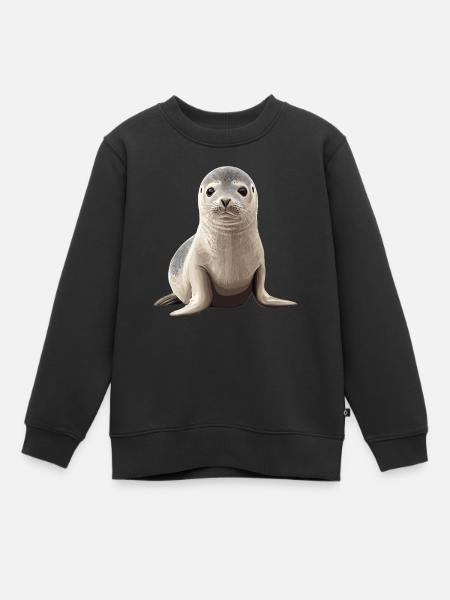 Robben Robbe - Kinder Premium Organic Sweatshirt - Schwarz
