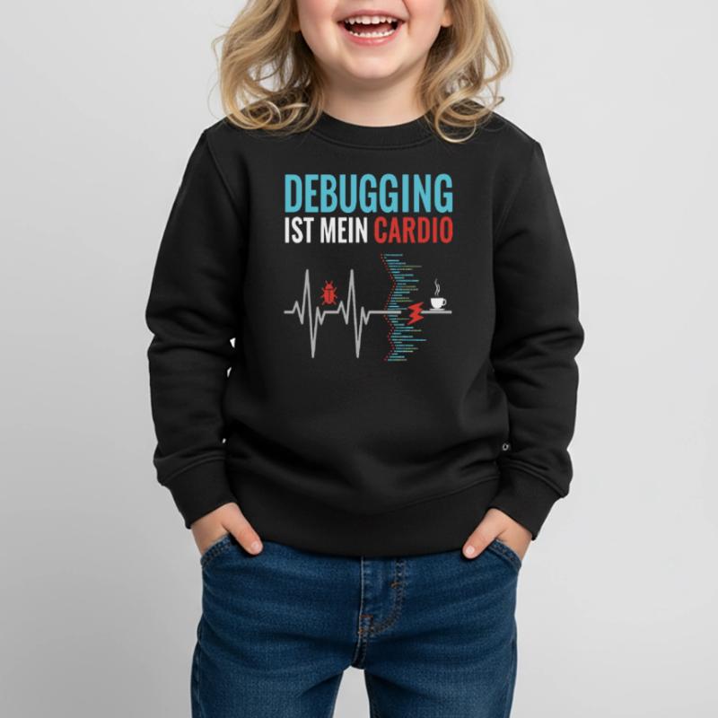Debugging is my cardio - programmer nerd Kids Premium Organic Sweatshirt
