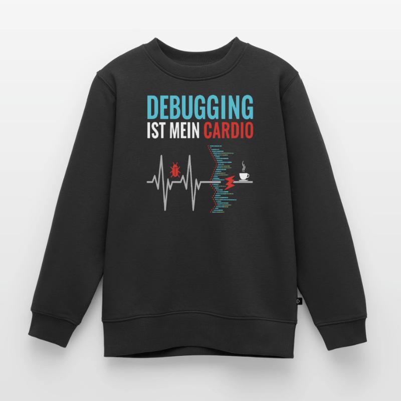 Debugging is my cardio - programmer nerd Kids Premium Organic Sweatshirt