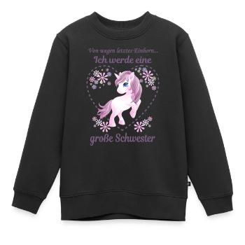 Nachwuchs Verkünden Ich Werde Große Schwester 2026 - Kinder Premium Organic Sweatshirt - Schwarz - Vorne - AI Model Kid Female (0cm)