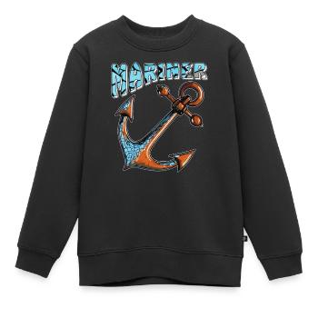 SCHIFFANKER MARINER - Kinder Premium Organic Sweatshirt - Schwarz - Vorne - AI Model Kid Female (0cm)