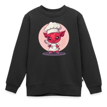Teuflischer Chefkoch - Kinder Premium Organic Sweatshirt - Schwarz - Vorne - AI Model Kid Female (0cm)